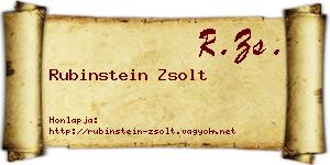Rubinstein Zsolt névjegykártya